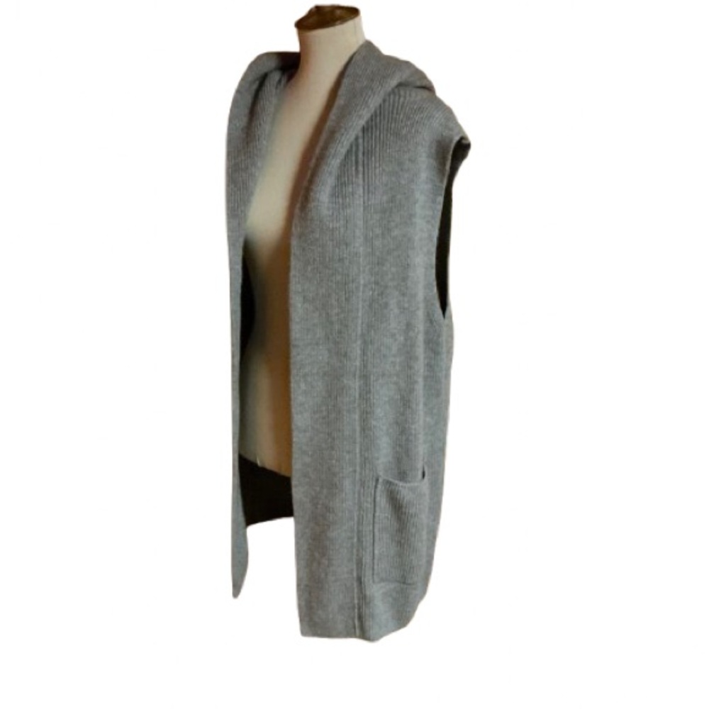 X.Y Funs earthy oversized sleeveless hooded cardigan